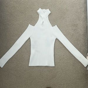 Cut out white sweater top